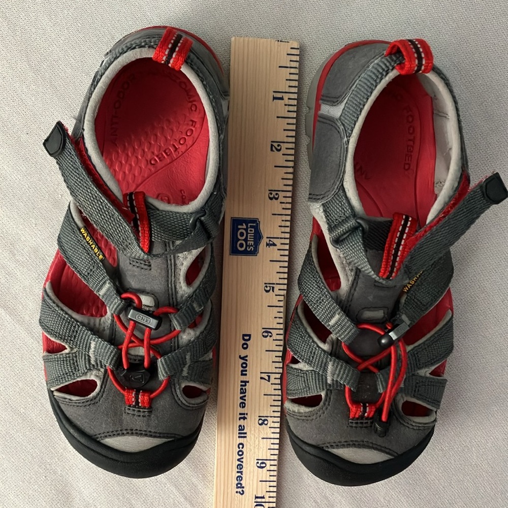 Keen Kid’s Seacamp II CNX Water Sandals Size 3 Gray Red - Picture 5 of 11